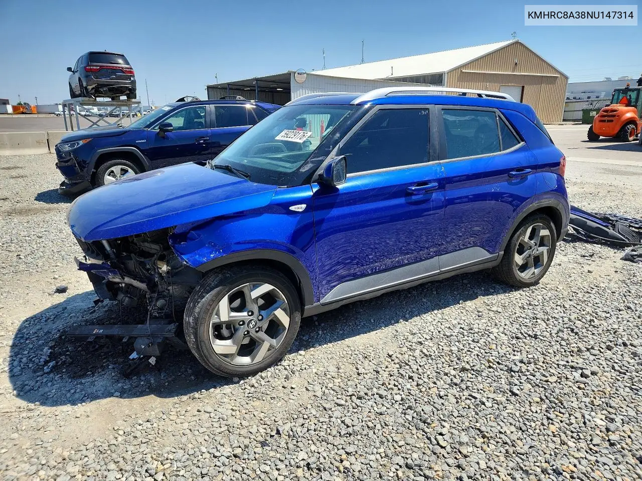 2022 Hyundai Venue Sel VIN: KMHRC8A38NU147314 Lot: 59229176