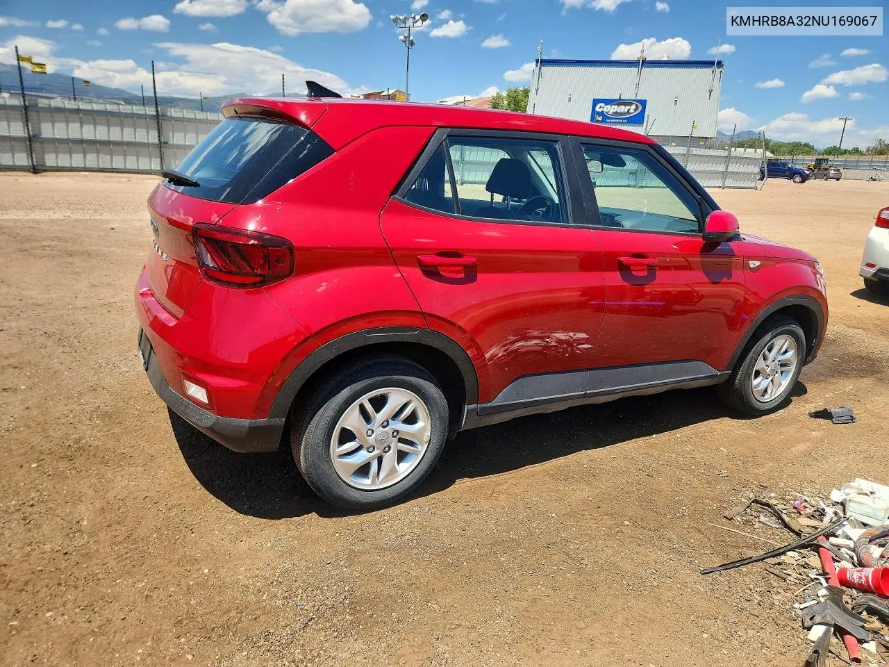2022 Hyundai Venue Se VIN: KMHRB8A32NU169067 Lot: 59231726