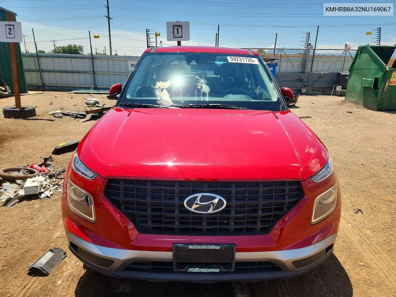 2022 Hyundai Venue Se VIN: KMHRB8A32NU169067 Lot: 59231726