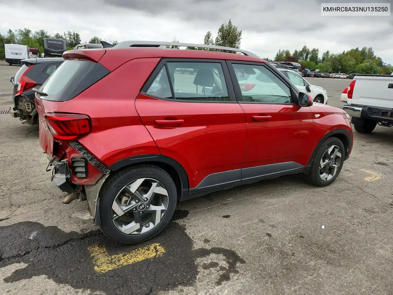 2022 Hyundai Venue Sel VIN: KMHRC8A33NU135250 Lot: 60079026