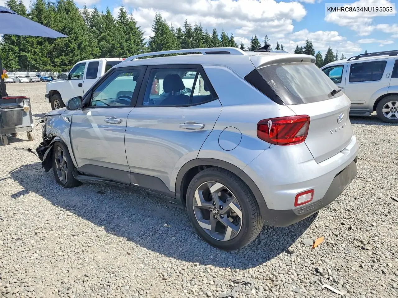 2022 Hyundai Venue Sel VIN: KMHRC8A34NU195053 Lot: 60176446