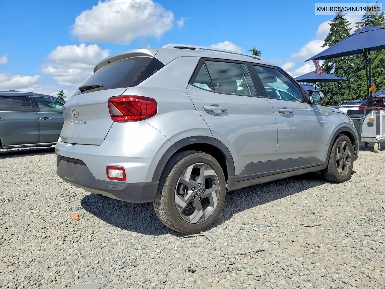 2022 Hyundai Venue Sel VIN: KMHRC8A34NU195053 Lot: 60176446
