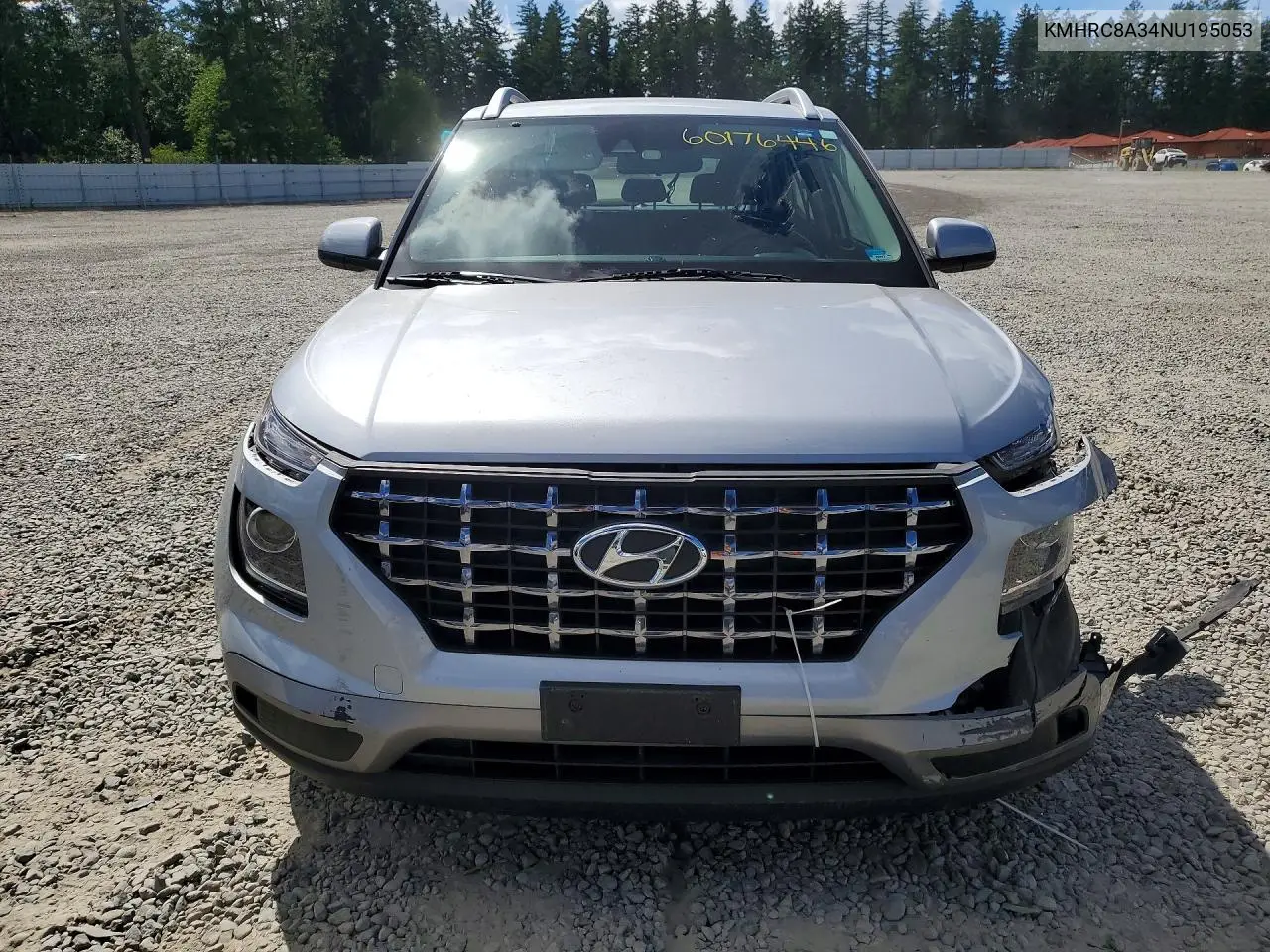 2022 Hyundai Venue Sel VIN: KMHRC8A34NU195053 Lot: 60176446