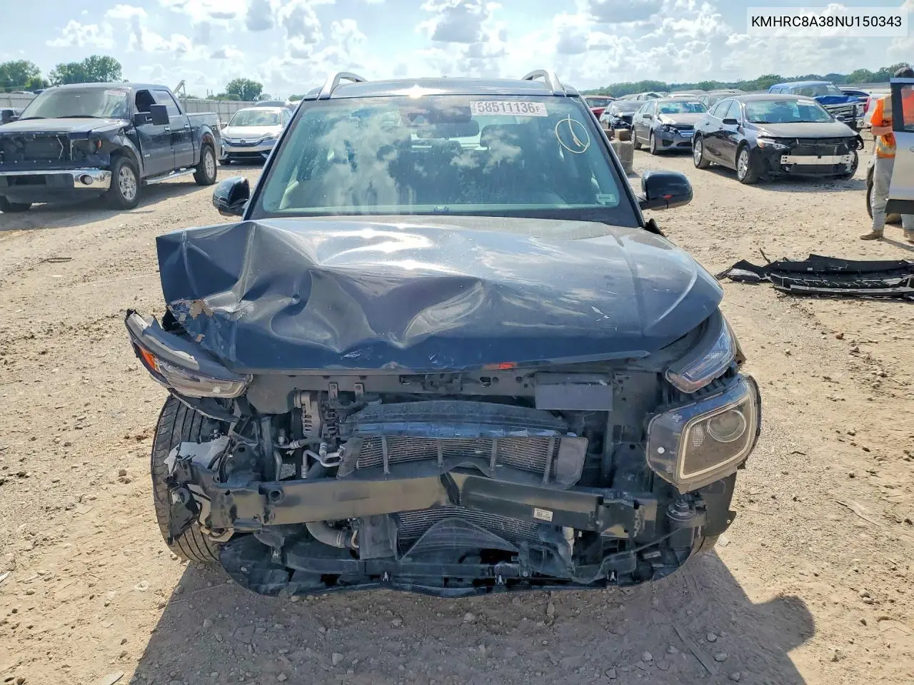 2022 Hyundai Venue Sel VIN: KMHRC8A38NU150343 Lot: 60302066
