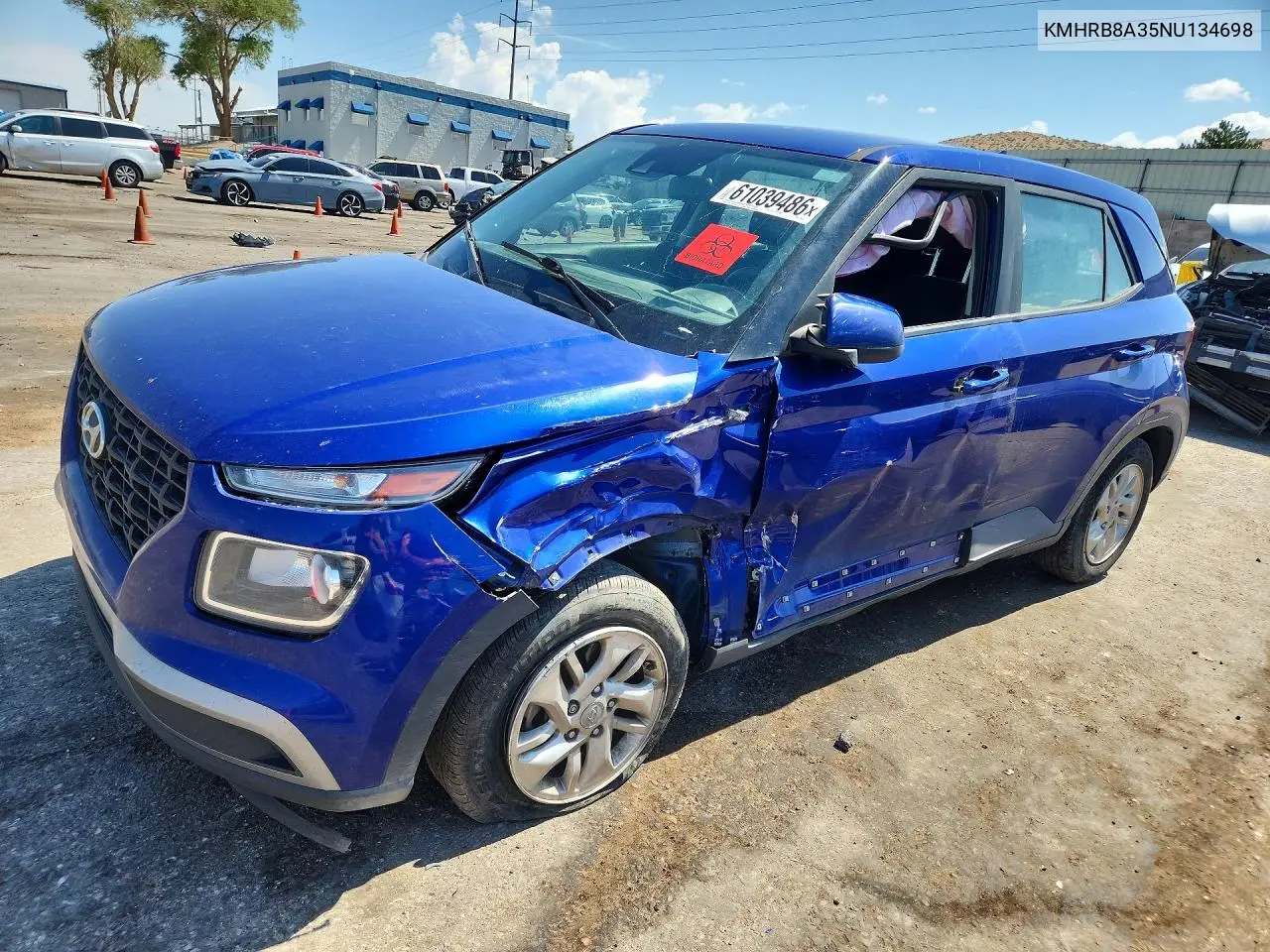 2022 Hyundai Venue Se VIN: KMHRB8A35NU134698 Lot: 61039486