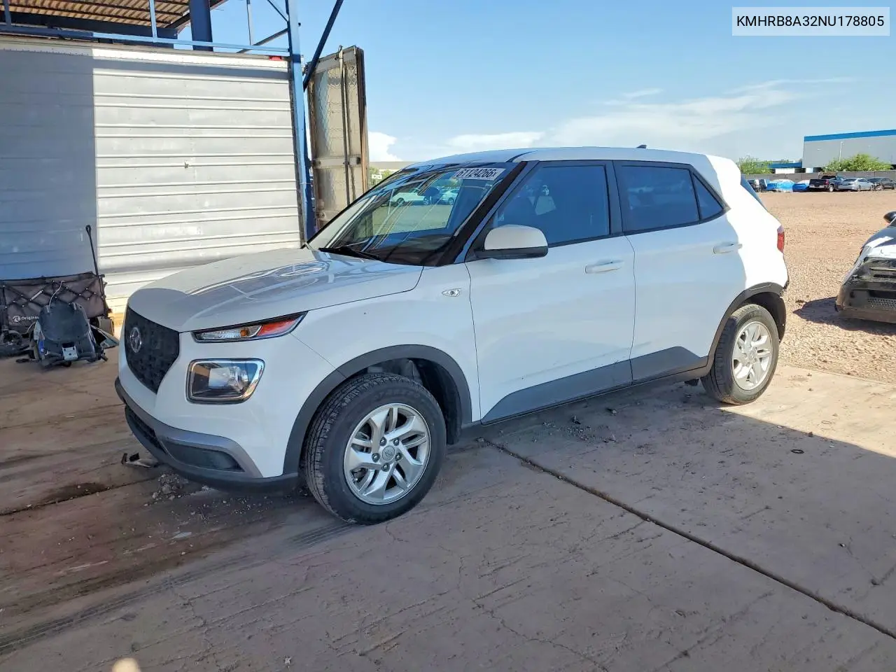 2022 Hyundai Venue Se VIN: KMHRB8A32NU178805 Lot: 61124266