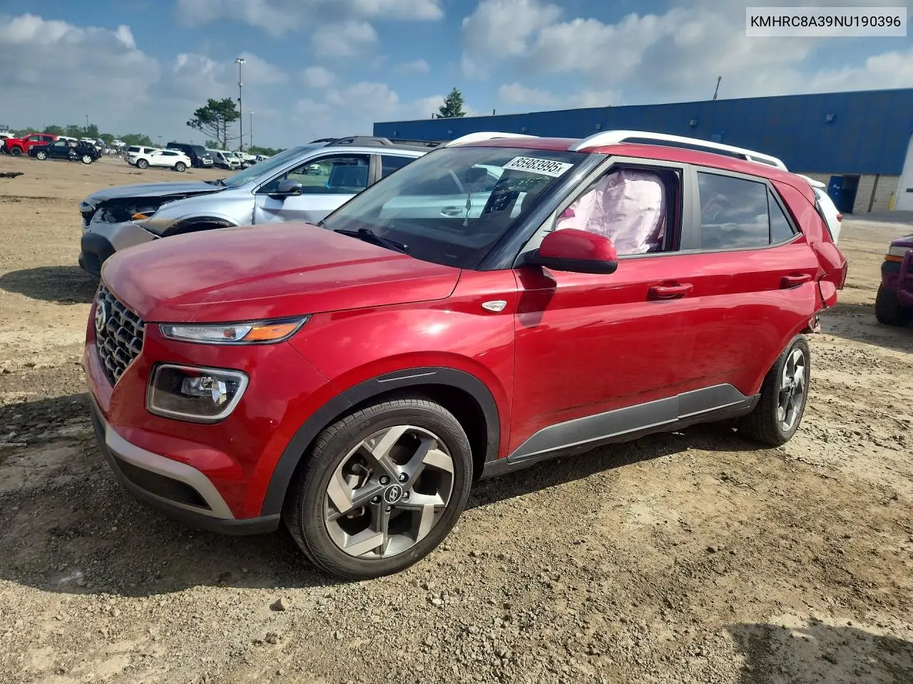 2022 Hyundai Venue Limited VIN: KMHRC8A39NU190396 Lot: 85983995