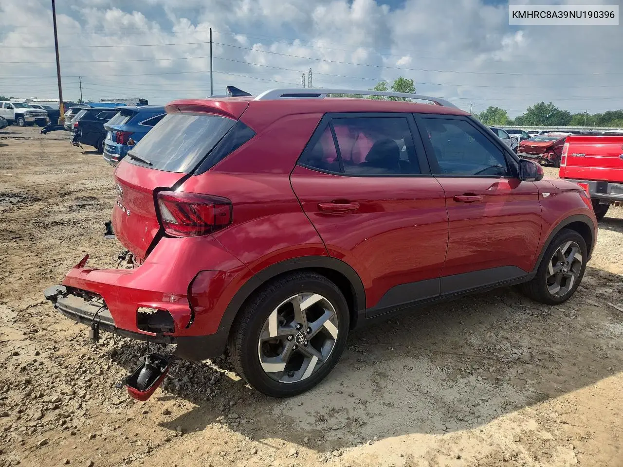2022 Hyundai Venue Limited VIN: KMHRC8A39NU190396 Lot: 85983995