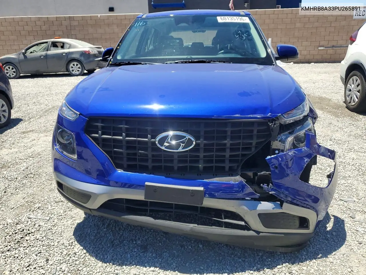 2023 Hyundai Venue Se VIN: KMHRB8A33PU265891 Lot: 60135196
