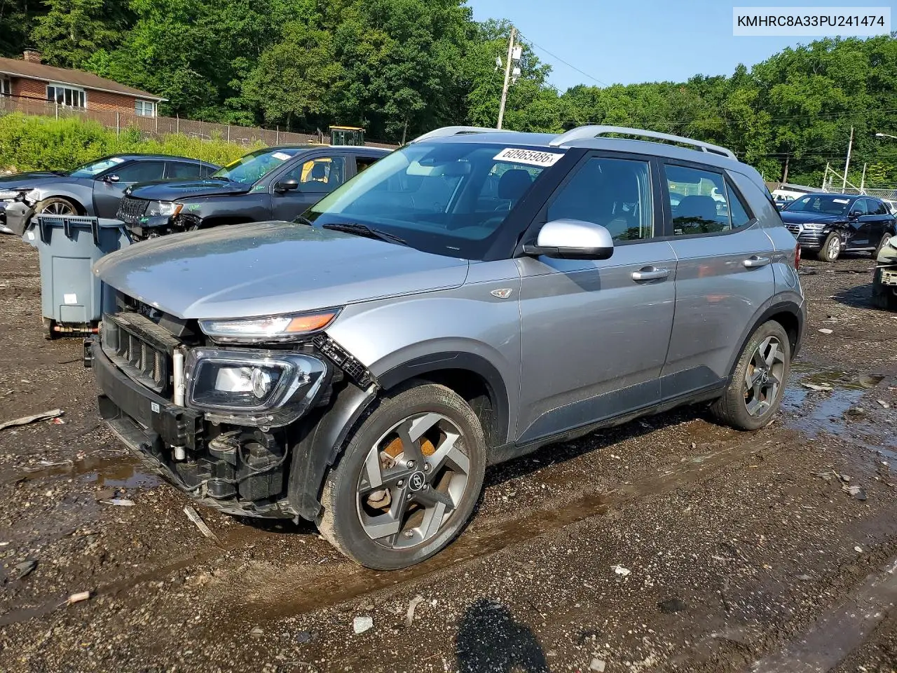 2023 Hyundai Venue Sel VIN: KMHRC8A33PU241474 Lot: 60965986