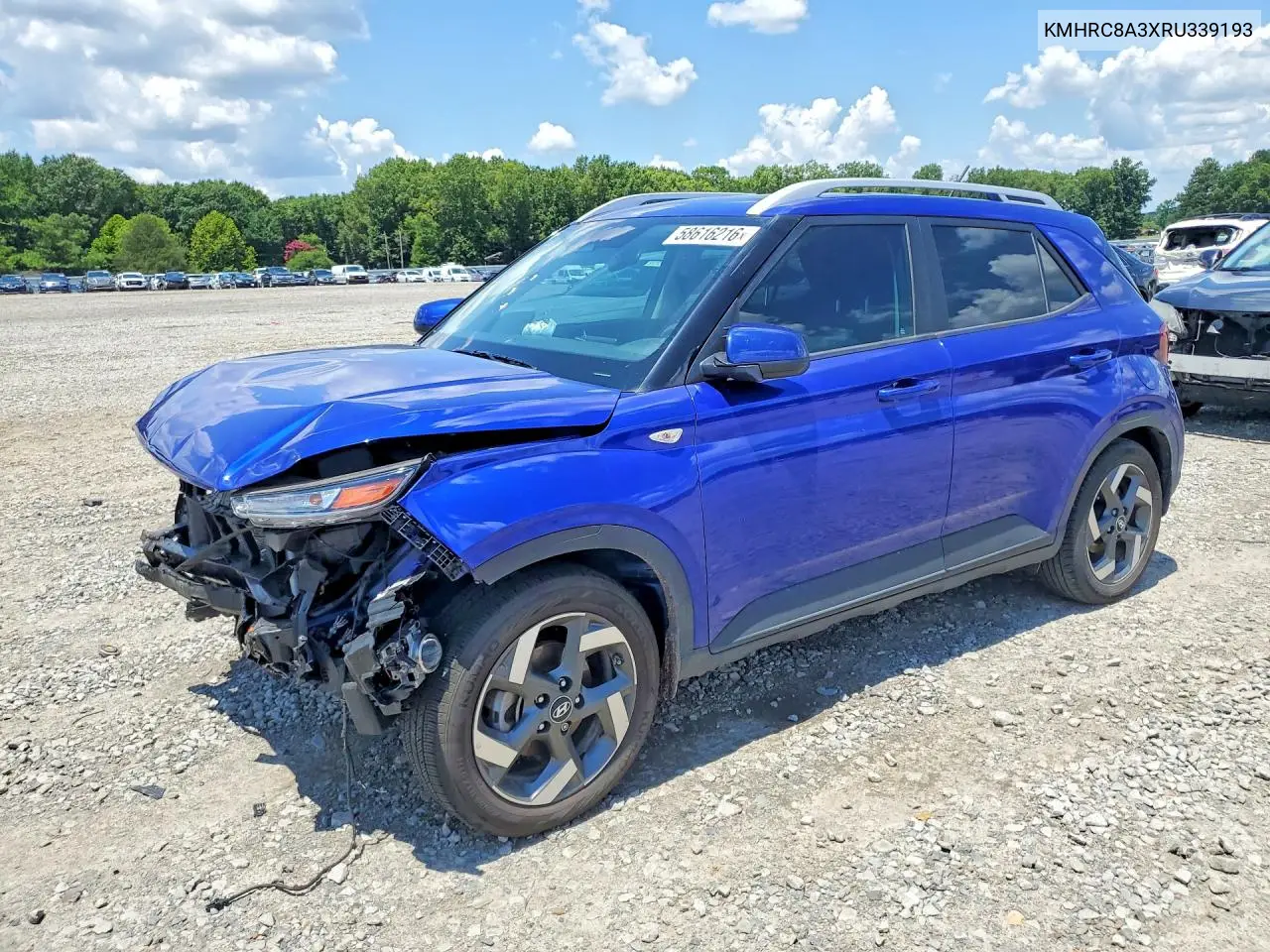 2024 Hyundai Venue Sel VIN: KMHRC8A3XRU339193 Lot: 58616216