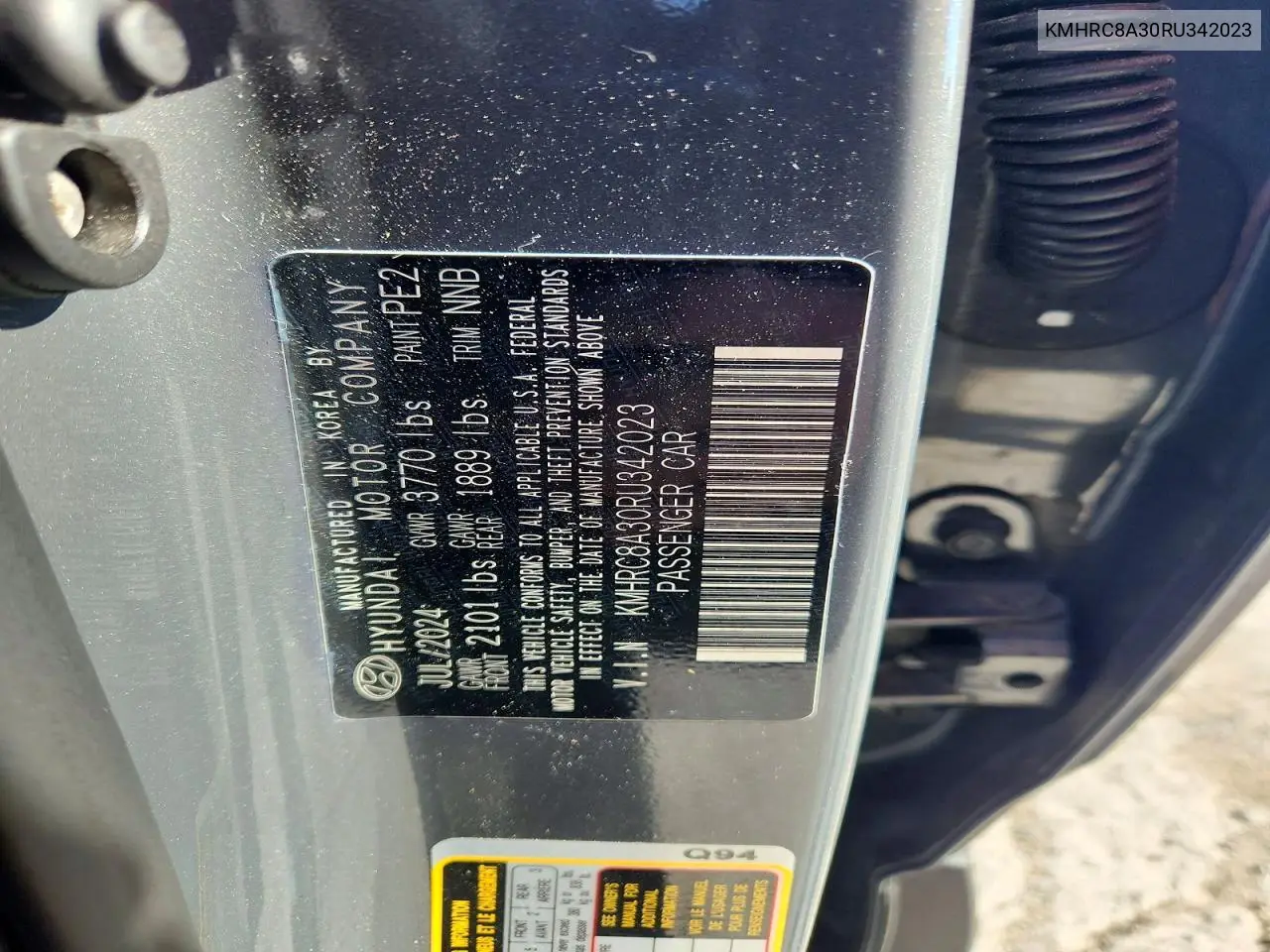 2024 Hyundai Venue Limited VIN: KMHRC8A30RU342023 Lot: 60767446