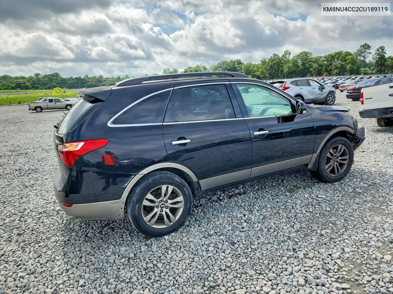 2012 Hyundai Veracruz Limited VIN: KM8NU4CC2CU189119 Lot: 57016876