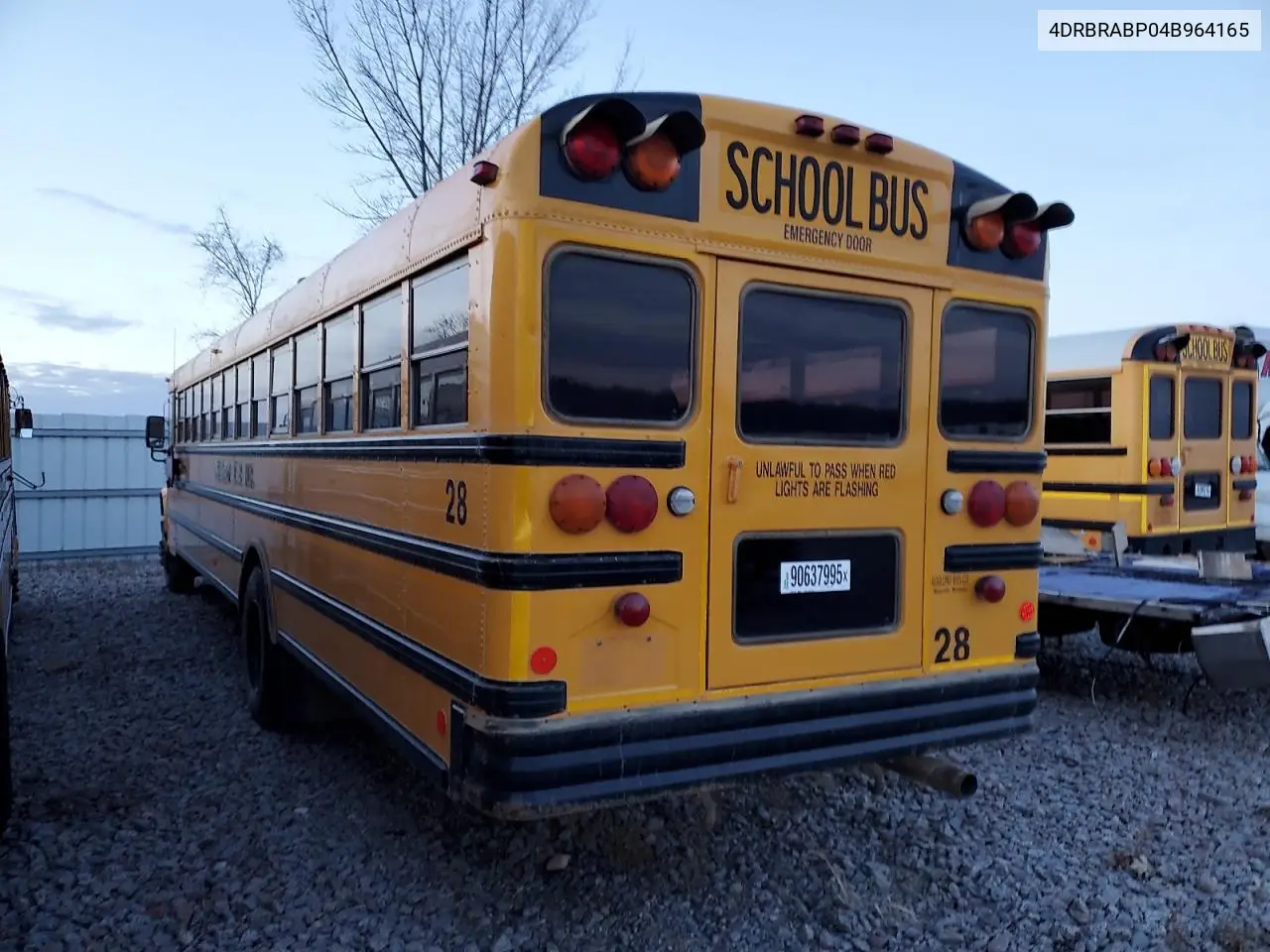 2004 Ic Bus 3000Ic School Bus VIN: 4DRBRABP04B964165 Lot: 90637995