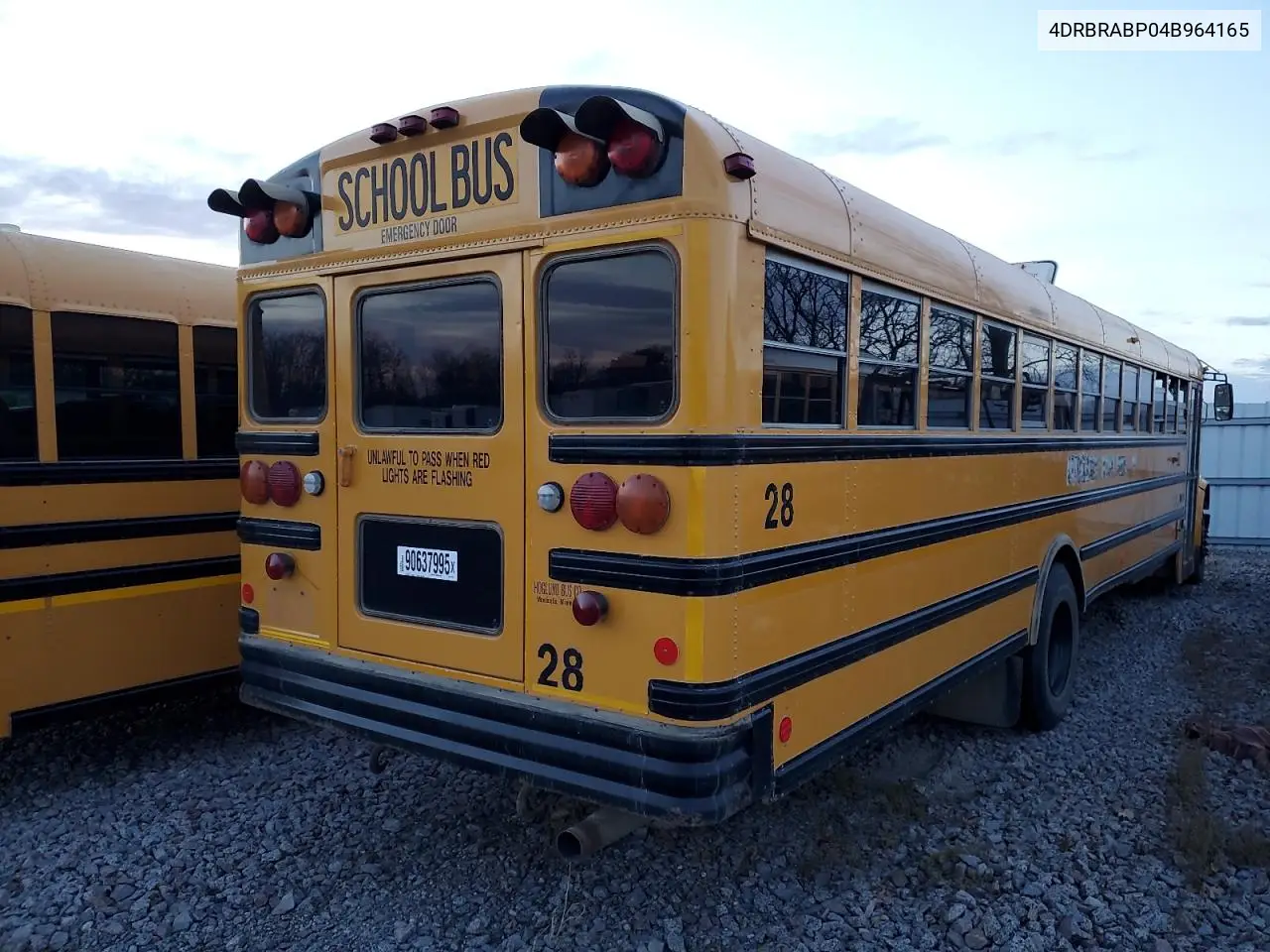 2004 Ic Bus 3000Ic School Bus VIN: 4DRBRABP04B964165 Lot: 90637995