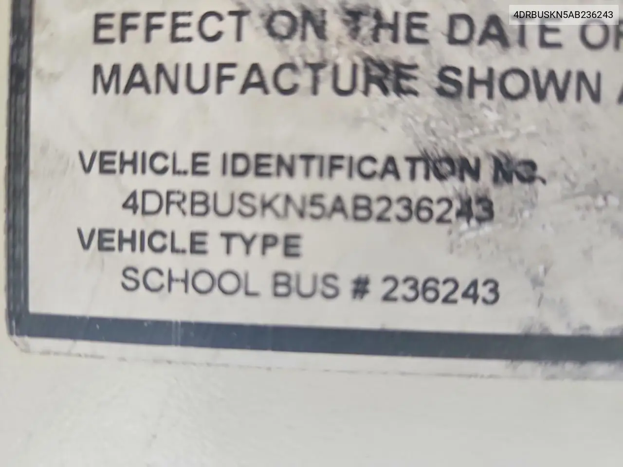 2010 Ic Corporation Ce Series School - School Bus VIN: 4DRBUSKN5AB236243 Lot: 79732185