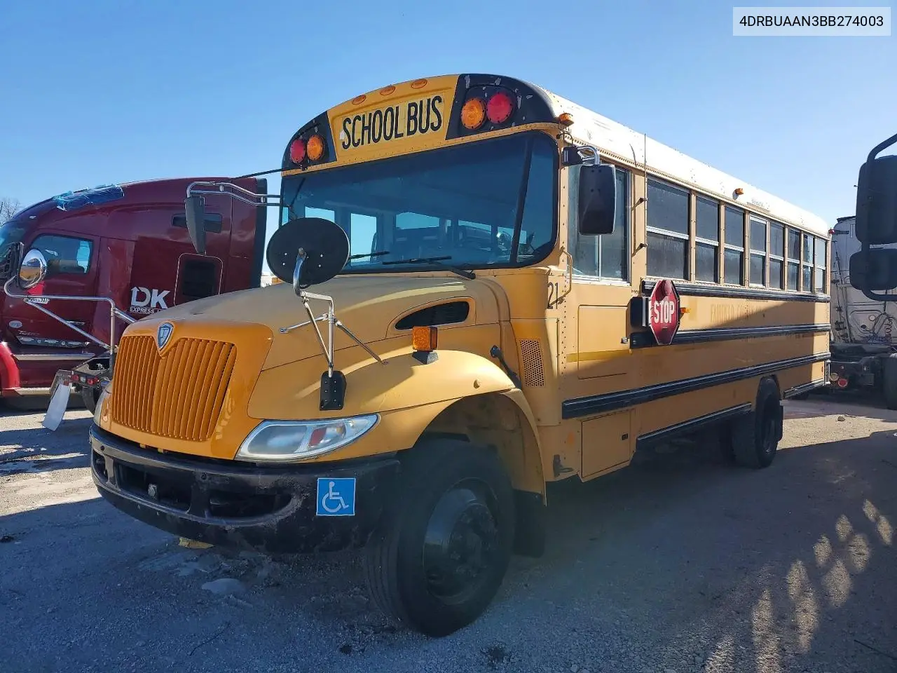 2011 Ic Corporation Ce Series School - School Bus VIN: 4DRBUAAN3BB274003 Lot: 73814025