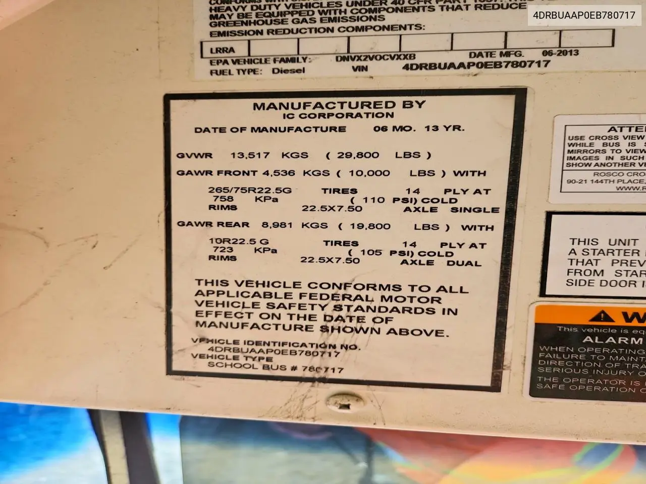 2014 Ic Corporation Ce Series School - School Bus VIN: 4DRBUAAP0EB780717 Lot: 47032286