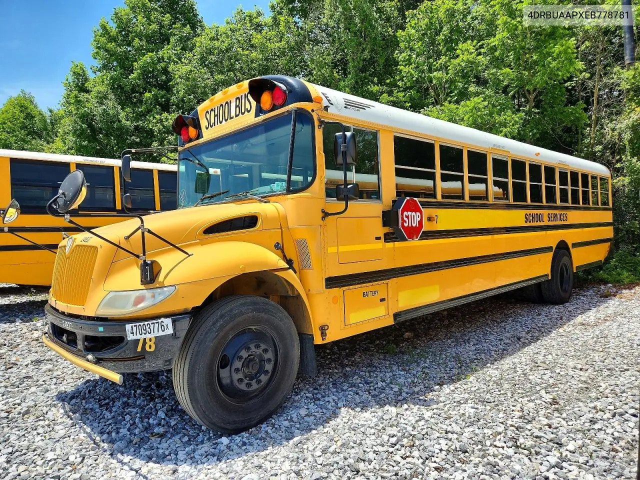 2014 Ic Corporation Ce Series School - School Bus VIN: 4DRBUAAPXEB778781 Lot: 47093776