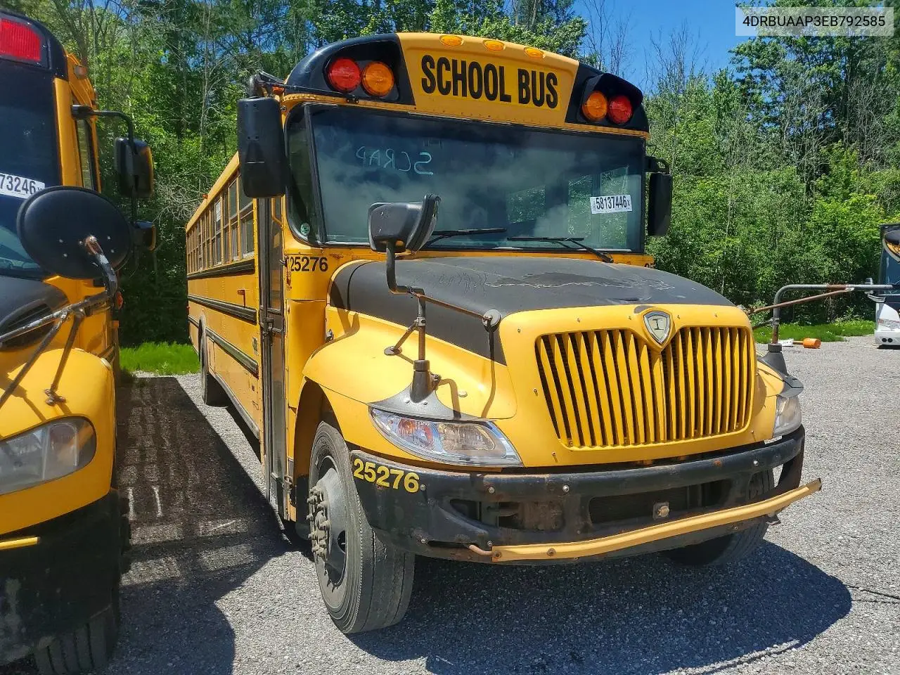 2014 Ic Corporation Ce Series School - School Bus VIN: 4DRBUAAP3EB792585 Lot: 58137446