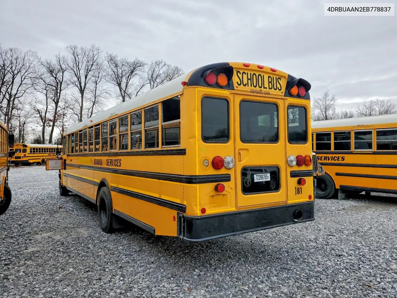 2014 Ic Corporation Ce Series School - School Bus VIN: 4DRBUAAN2EB778837 Lot: 72398765