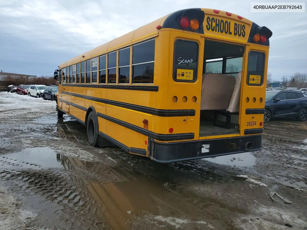 2014 Ic Corporation Ce Series School - School Bus VIN: 4DRBUAAP2EB792643 Lot: 75974045