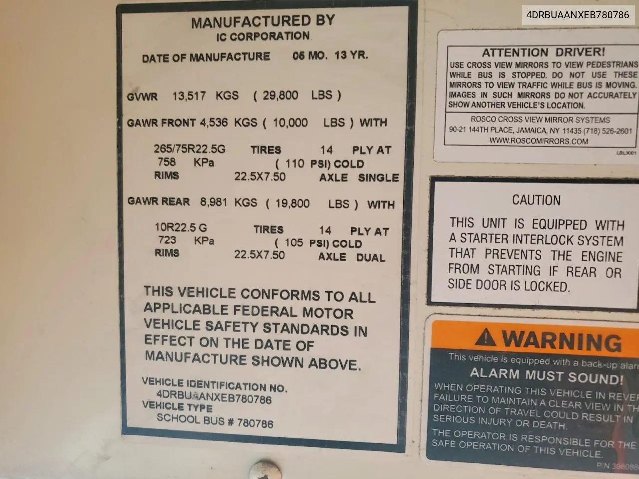 2014 Ic Corporation Ce Series School - School Bus VIN: 4DRBUAANXEB780786 Lot: 75981555
