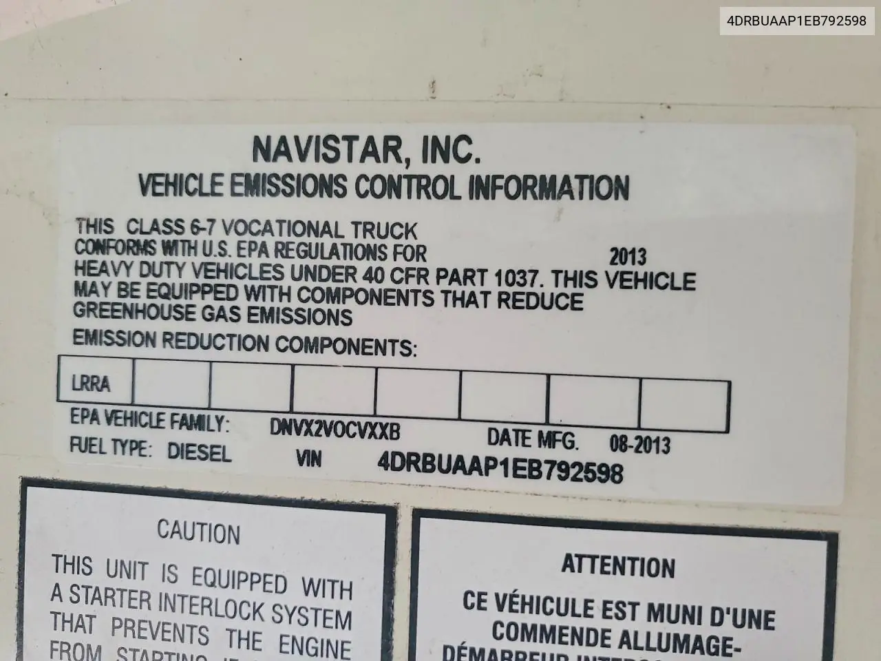 2014 Ic Corporation Ce Series School - School Bus VIN: 4DRBUAAP1EB792598 Lot: 96187165