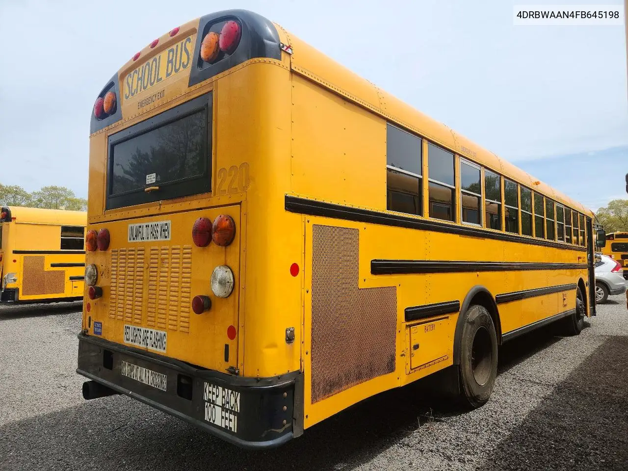 2015 Ic Corporation Re Series School - School Bus VIN: 4DRBWAAN4FB645198 Lot: 47118656