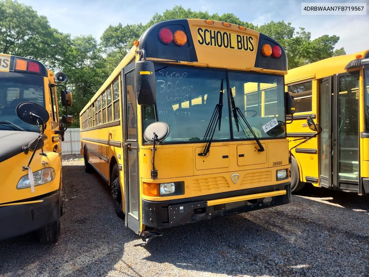 2015 Ic Corporation Re Series School - School Bus VIN: 4DRBWAAN7FB719567 Lot: 47118716