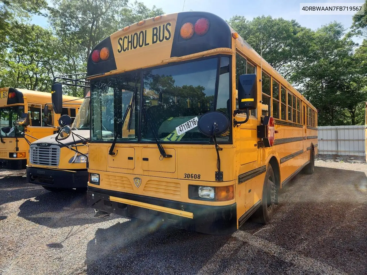 2015 Ic Corporation Re Series School - School Bus VIN: 4DRBWAAN7FB719567 Lot: 47118716