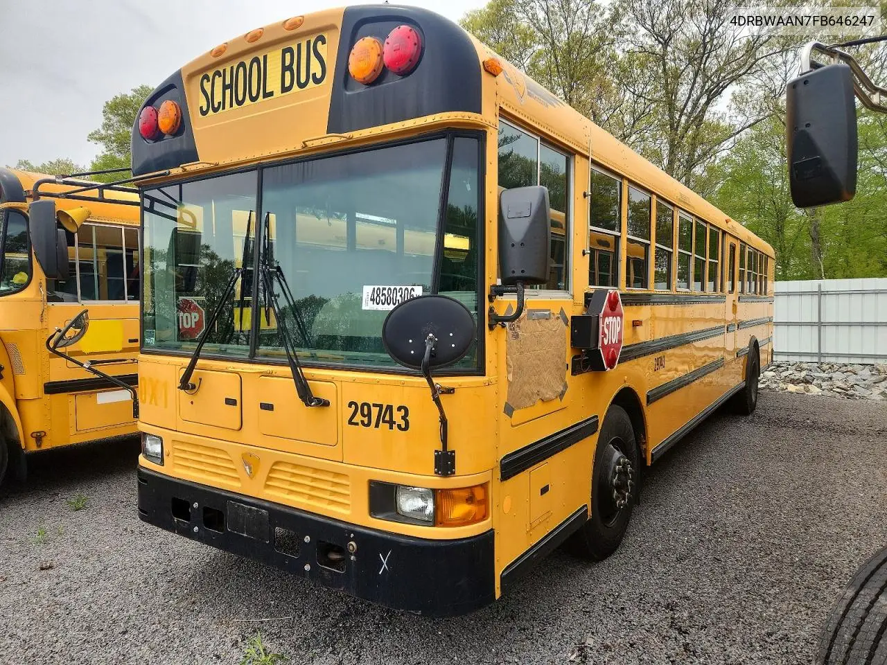 2015 Ic Corporation Re Series School - School Bus VIN: 4DRBWAAN7FB646247 Lot: 48580306