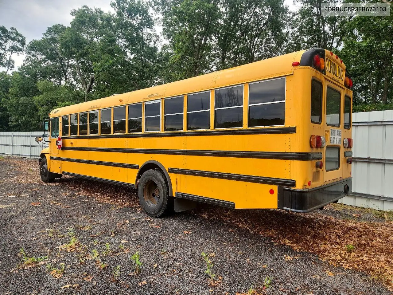2015 Ic Corporation Ce Series School - School Bus VIN: 4DRBUC8P3FB670103 Lot: 58222006