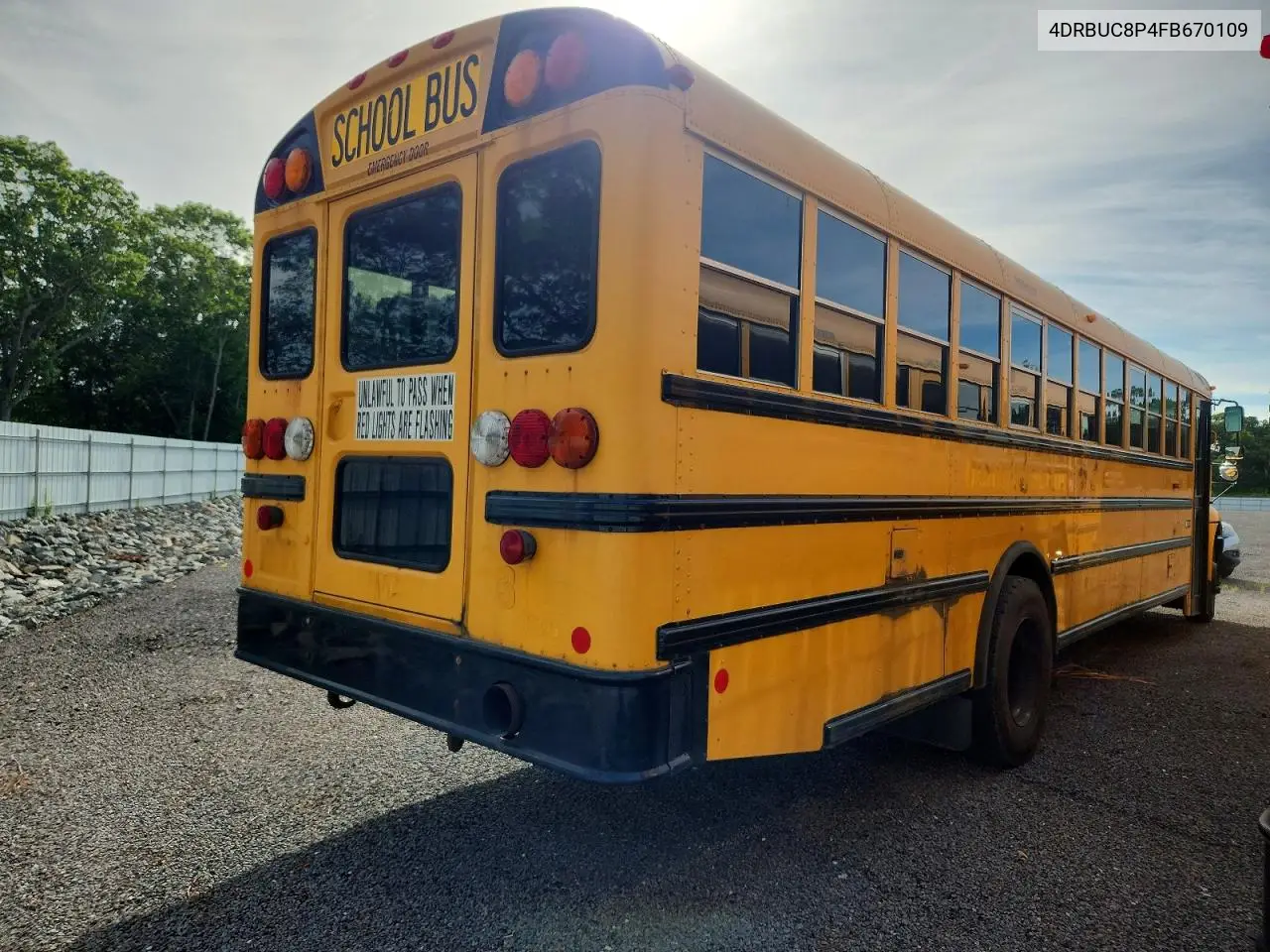 2015 Ic Corporation Ce Series School - School Bus VIN: 4DRBUC8P4FB670109 Lot: 58225006