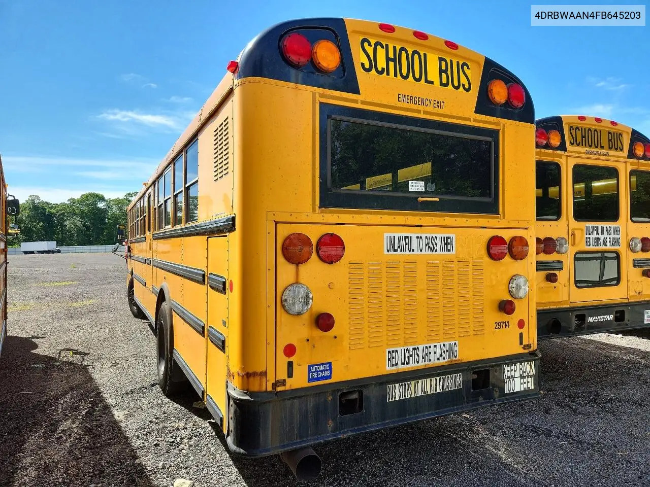 2015 Ic Corporation Re Series School - School Bus VIN: 4DRBWAAN4FB645203 Lot: 58227016