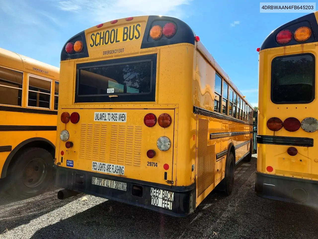 2015 Ic Corporation Re Series School - School Bus VIN: 4DRBWAAN4FB645203 Lot: 58227016