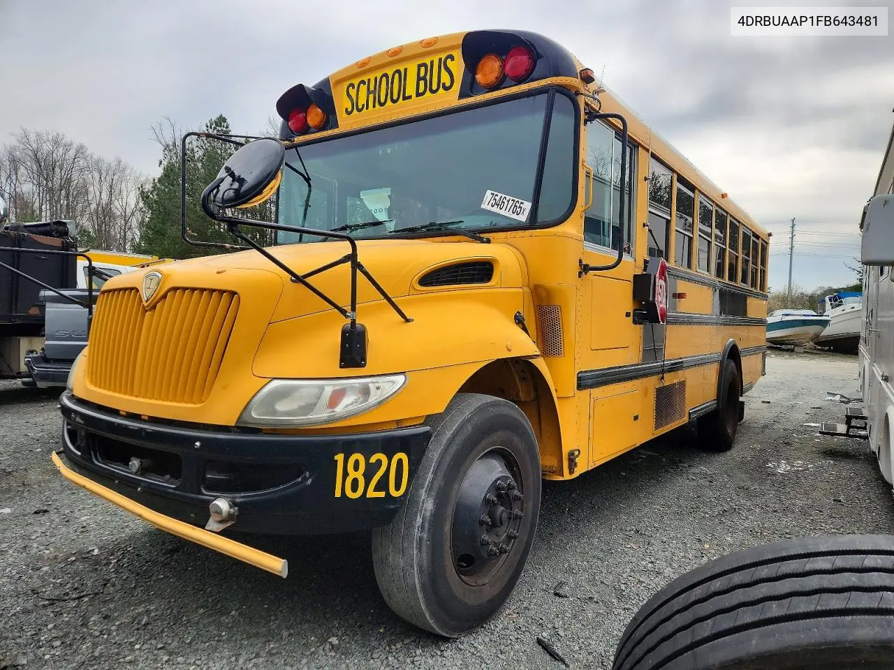 2015 Ic Corporation Ce Series School - School Bus VIN: 4DRBUAAP1FB643481 Lot: 75461765