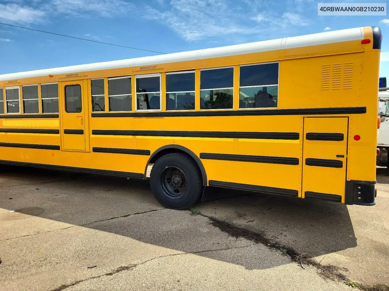 2016 Ic Corporation Re Series School - School Bus VIN: 4DRBWAAN0GB210230 Lot: 46164346