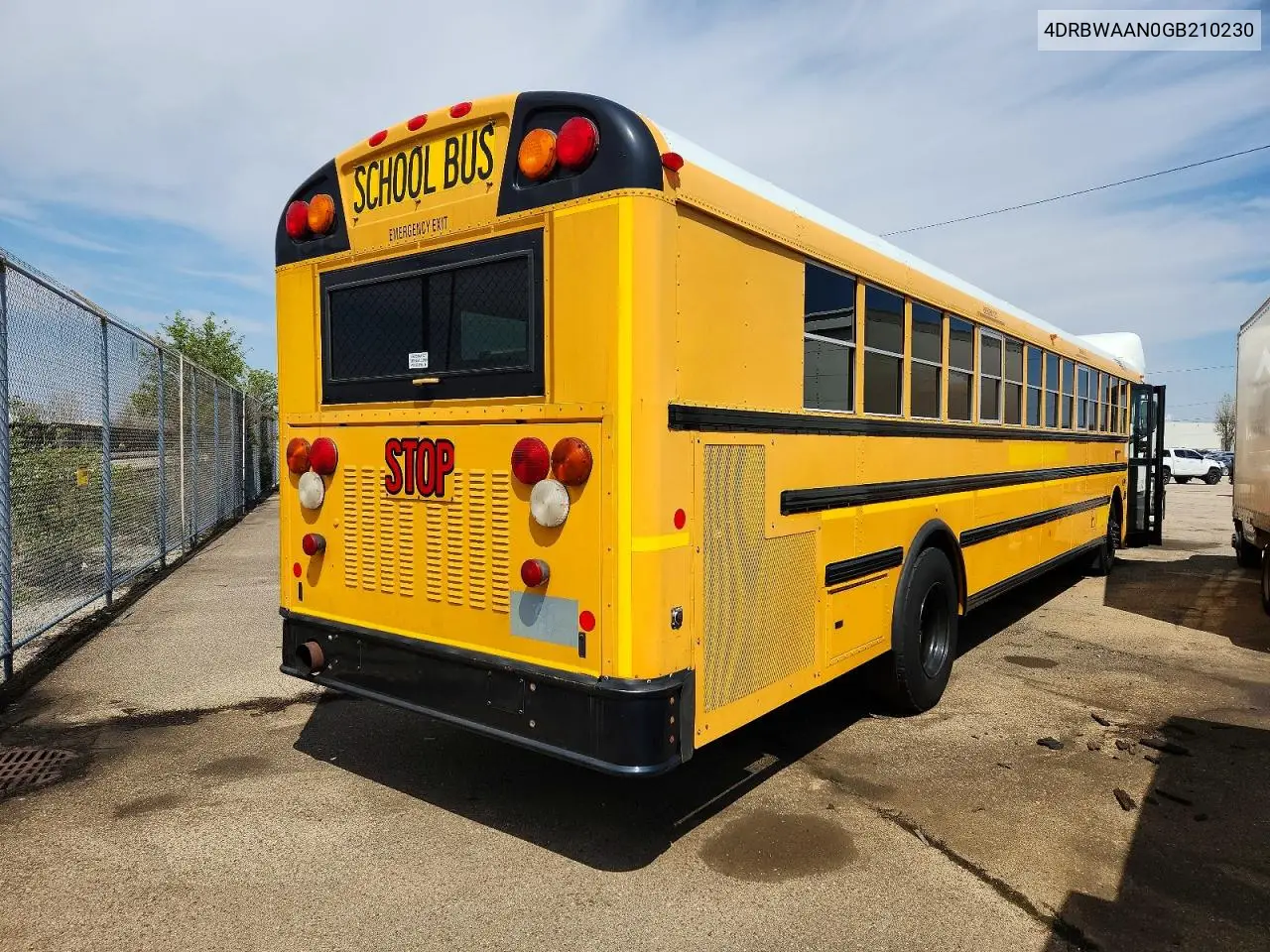 2016 Ic Corporation Re Series School - School Bus VIN: 4DRBWAAN0GB210230 Lot: 46164346