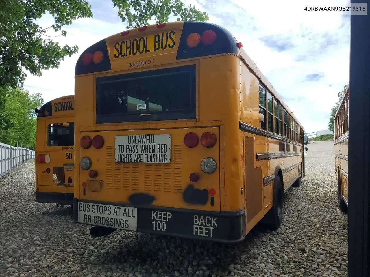 2016 Ic Corporation Re Series School - School Bus VIN: 4DRBWAAN9GB219315 Lot: 58139646