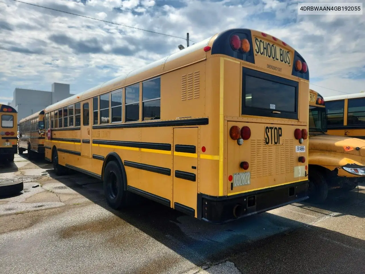 2016 Ic Corporation Re Series School - School Bus VIN: 4DRBWAAN4GB192055 Lot: 58146666