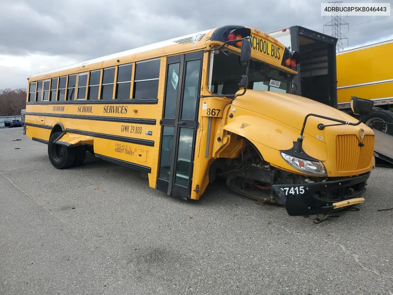 2019 Ic Bus Ce300 School Bus VIN: 4DRBUC8P5KB046443 Lot: 84647435