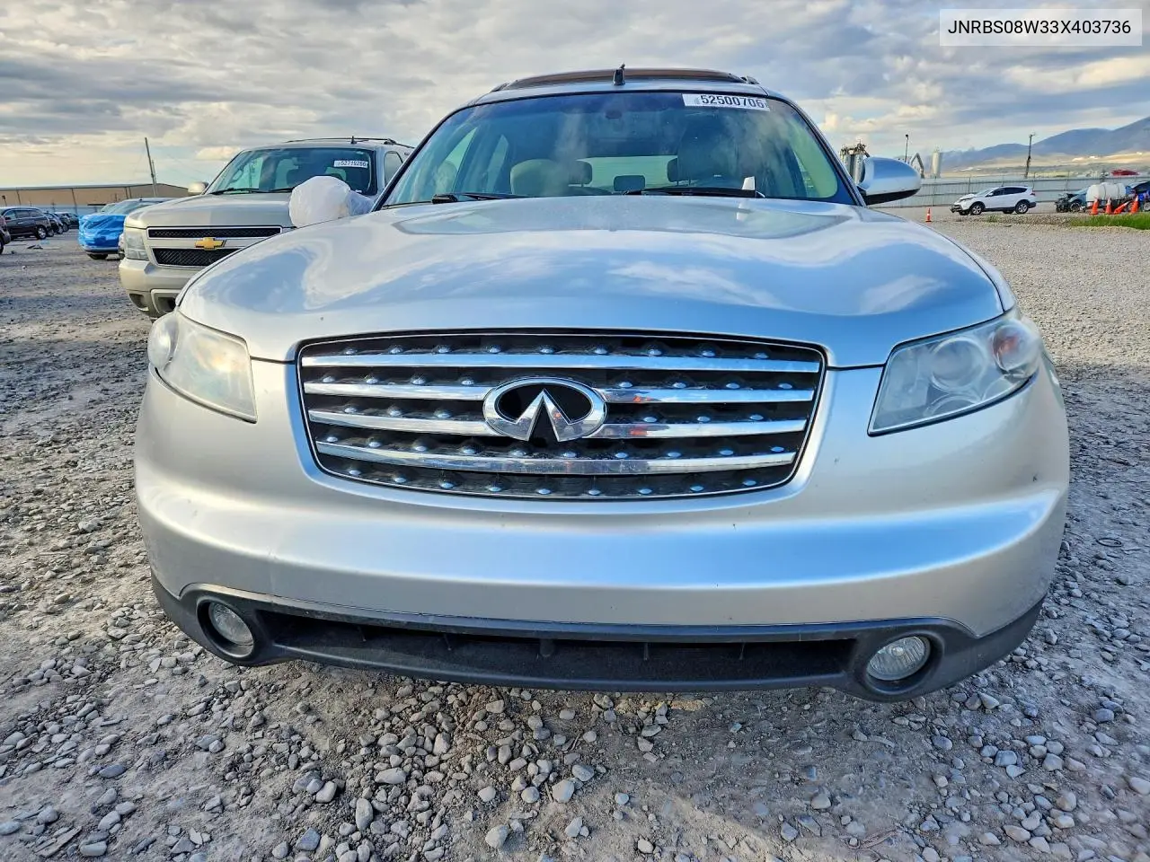 2003 Infiniti Fx45 Base VIN: JNRBS08W33X403736 Lot: 52500706