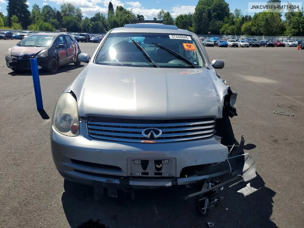 2004 Infiniti G35 Base VIN: JNKCV51F64M714534 Lot: 57440606