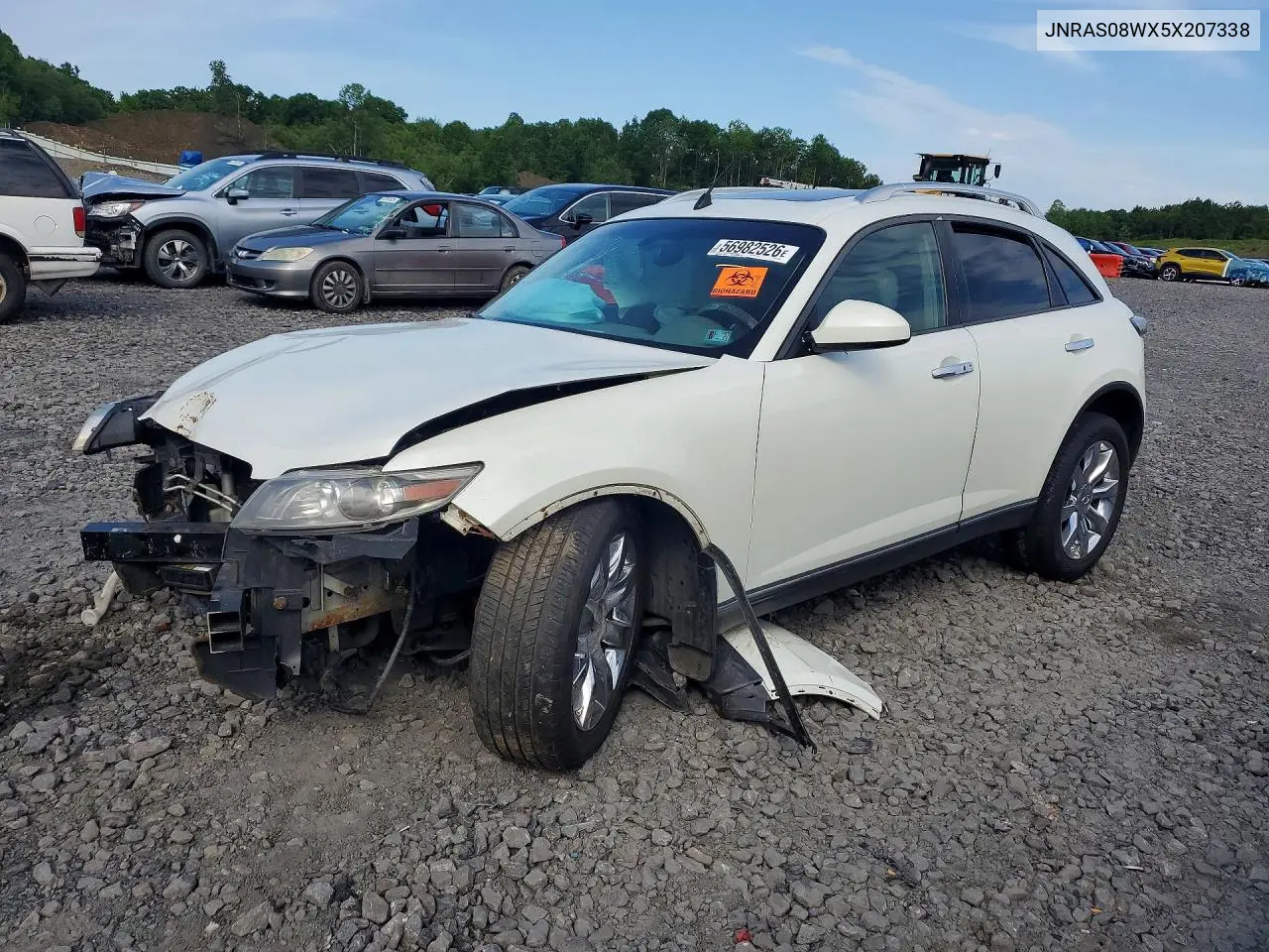 2005 Infiniti Fx35 Base VIN: JNRAS08WX5X207338 Lot: 56982526