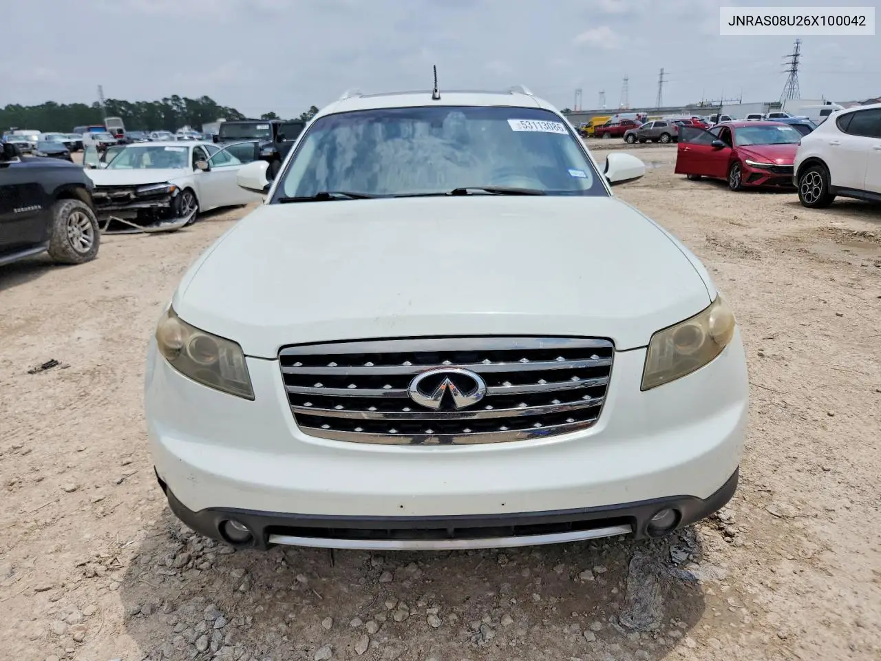 2006 Infiniti Fx35 Base VIN: JNRAS08U26X100042 Lot: 53113086