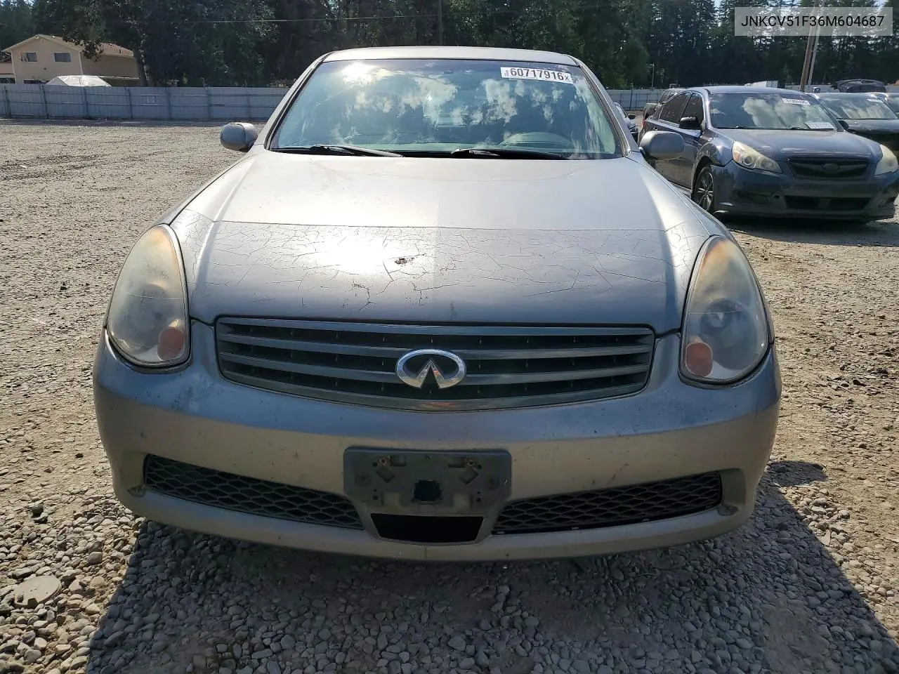 2006 Infiniti G35 X VIN: JNKCV51F36M604687 Lot: 60717916