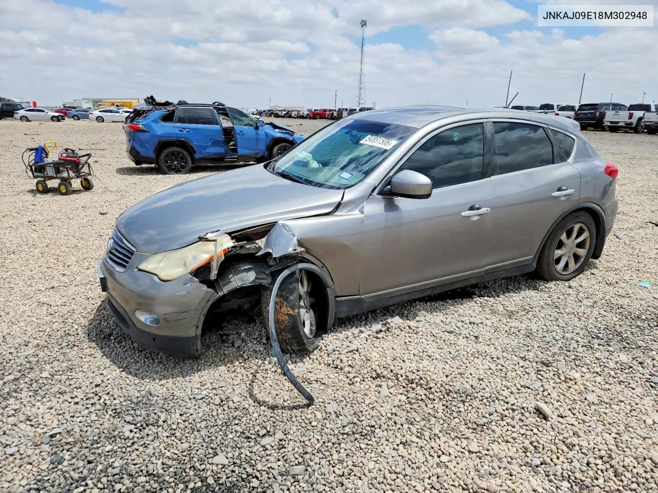 2008 Infiniti Ex35 Base VIN: JNKAJ09E18M302948 Lot: 54881506