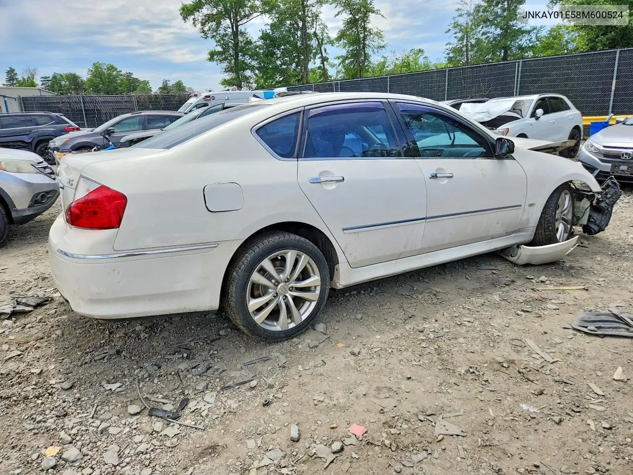 2008 Infiniti M35 Base VIN: JNKAY01E58M600524 Lot: 57637006