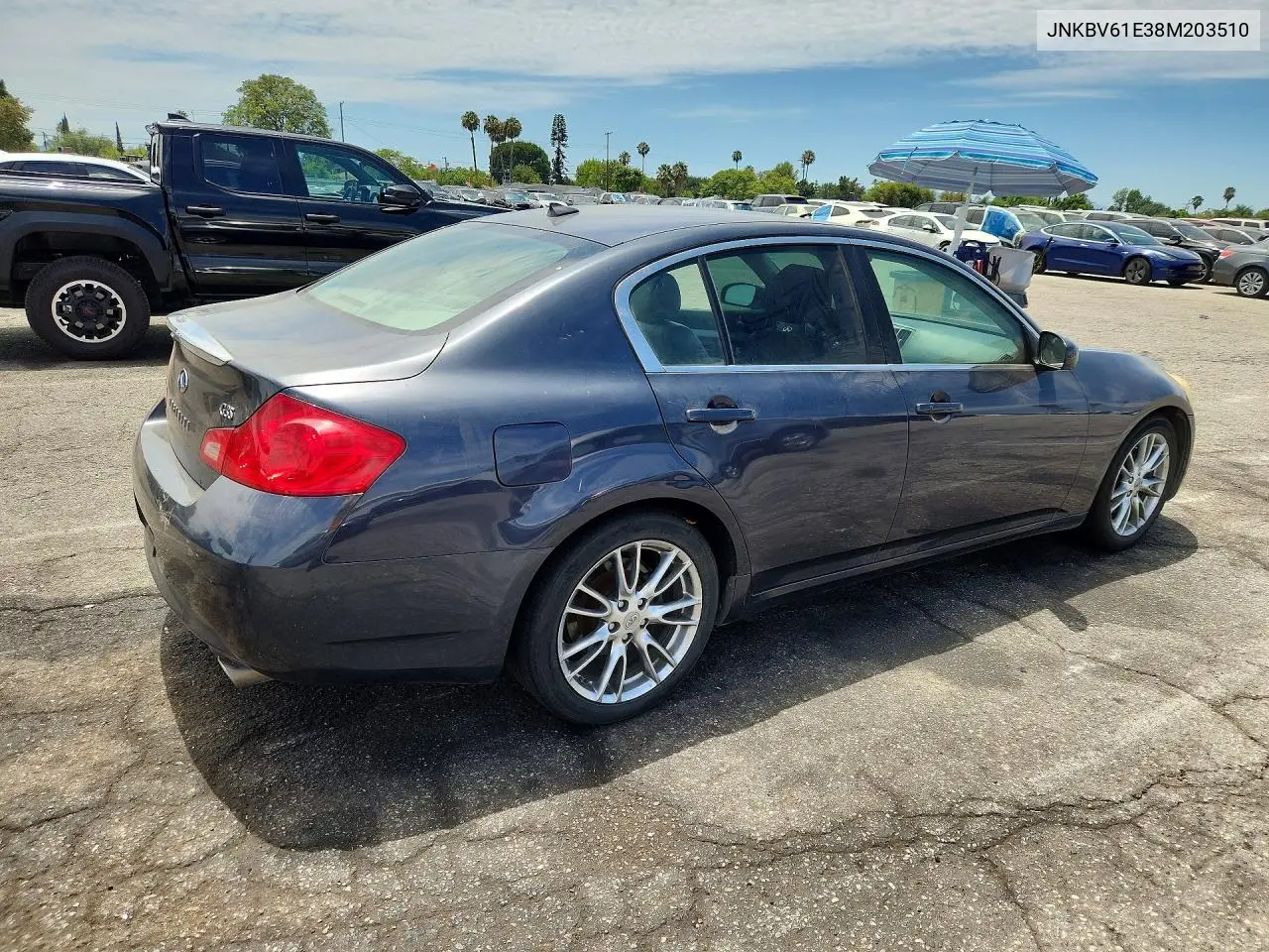 2008 Infiniti G35 Base VIN: JNKBV61E38M203510 Lot: 62077966